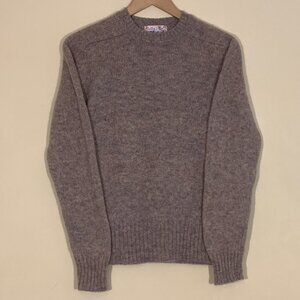 VINTAGE 100% Shetland Wool Marled Gray Sweater by Tally Ho Size M